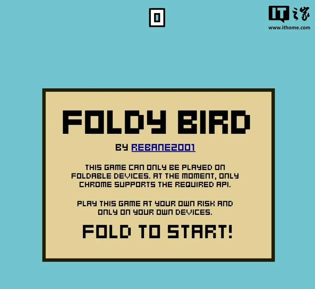 鉸鏈大考驗，玩家用摺疊屏手機開合遊玩《Flappy Bird》小遊戲